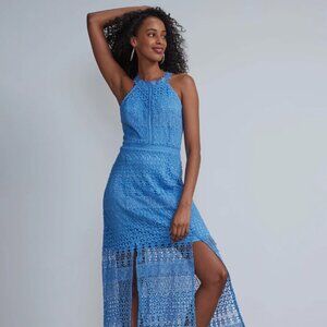 Halter Neck Crochet Maxi Dress Knit Women’s SMALL New York & Company - NEW, NWT